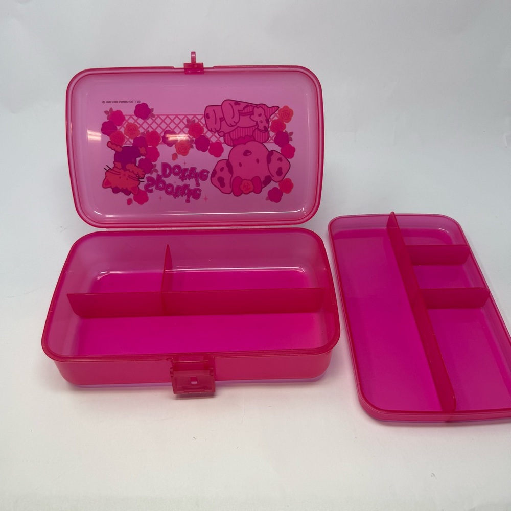 Sanrio Vintage 90s Spottie Dottie & Cat Pink Plastic Pencil/Stationary Box - Picture 13 of 15
